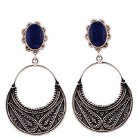 Trendy & Beautiful Design & Blue Turquoise Silver Drop Earrings By Silvermerc Designs