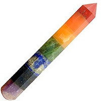 Wand Chakra -7 Stone 8 Faceted Crystal Healing Wand,red Jasper,peach Aventurine,golden Quartz,green Aventurine,lapis lazuli,sodalite,amethyst