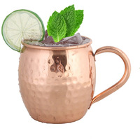 Winmaarc 16 Ounce 100% Moscow Mule Mugs Sets of 4 Copper Mugs