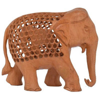 Hand Carved Wooden Figurine of Mother Elephant with Baby Inside the Tummy Unique Sculpture Beautiful Item for Home DC)cor 3
