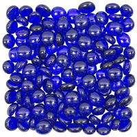 Blue Flat Marbles, Pebbles, Glass Gems for Vase Fillers, Party Table Scatter, Wedding, Decoration, Aquarium Decor, Crystal Rocks, or Crafts 100 PCS