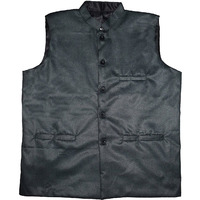 Grey Color Men's Cotton Blend Jacket Festive Nehru Jacket Waistcoat