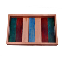 Winmaarc Handmade Wooden Tray Bowl Serving Tray Multicolor