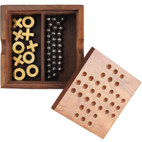 Winmaarc Handmade Wooden Game Box Wooden Travel Board Game