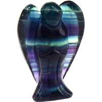 Winmaarc Hand Carved Fluorite Angel Reiki Gemstone Guardian Spiritual Angel Stone