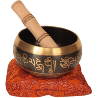 Winmaarc Hand Painted Metal Tibetan Buddhist Singing Bowl Musical Instrument for Meditation with Stick and Cushion 4