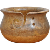 Winmaarc Wooden Yarn bowl hand made with Mango wood for knitting and Crochet
