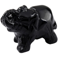 Winmaarc Healing Crystal Guardian Obsidian Elephant Pocket Stone Figurines Carved Gemstone 1
