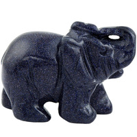 Winmaarc Healing Crystal Guardian Blue Sand Stone Elephant Pocket Stone Figurines Carved Gemstone 1