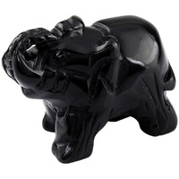 Winmaarc Healing Crystal Guardian Obsidian Elephant Pocket Stone Figurines Carved Gemstone 3