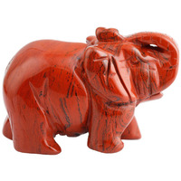 Winmaarc Healing Crystal Guardian Red Jasper Elephant Pocket Stone Figurines Carved Gemstone 3