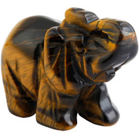 Winmaarc Healing Crystal Guardian Tigers Eye Elephant Pocket Stone Figurines Carved Gemstone 3