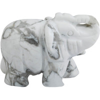 Winmaarc Healing Crystal Guardian White Howlite Turquoise Elephant Pocket Stone Figurines Carved Gemstone 3