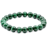 Winmaarc Malachite Natural Gemstone Round Beads Stretch Bracelet Healing Reiki 8mm