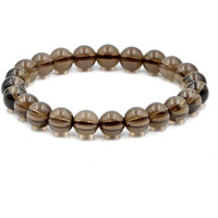 Winmaarc Smoky Quartz Natural Gemstone Round Beads Stretch Bracelet Healing Reiki 8mm