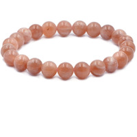 Winmaarc Sunstone Natural Gemstone Round Beads Stretch Bracelet Healing Reiki 8mm