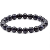 Winmaarc Blue Sandstone Natural Gemstone Round Beads Stretch Bracelet Healing Reiki 8mm