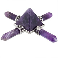 Winmaarc Amethyst Pyramid Energy Generator,Reiki Chakra Healing Crystal Stone