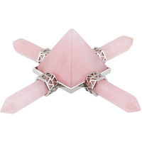 Winmaarc Rose Quartz Pyramid Energy Generator,Reiki Chakra Healing Crystal Stone