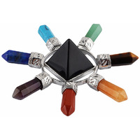 Winmaarc Obsidian 7 Chakra Points Pyramid Energy Generator,Reiki Chakra Healing Crystal Stone