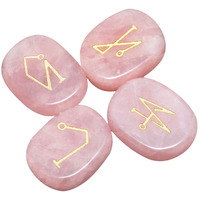 Winmaarc Healing Crystal 4 pcs Engraved Angel Symbol Palm Stones Reiki Balancing