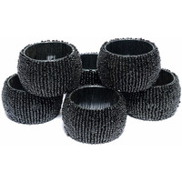 Winmaarc Handmade Beaded Napkin Rings Set Beaded Napkin Holders - 1.5 Inch Set of 4