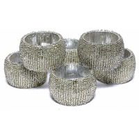 Winmaarc Handmade Beaded Napkin Rings Set Beaded Napkin Holders - 1.5 Inch Set of 4