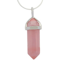 Winmaarc Natural Healing Reiki Point Chakra Cut Gemstone Pendant Necklace Gift Cherry Quartz