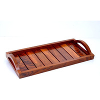 Winmaarc Handmade Wooden Serving Tray for Dining Tableware, Table D??cor, Kitchen Serveware Accessory, Breakfast Coffee Tray, Butler Serving Trays 13x6 inch
