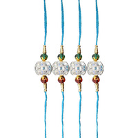 Winmaarc Blue Color Set of 4 Rakhi for Your Brother Raksha Bandha Gift