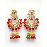 jhumki kundan bali (red)