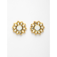 Flowery kundan studs