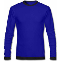 Solid Men Round Neck T-Shirt (Size: L, Color: Blue)