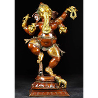 Brass Joyous Dancing Ganesha Statue 40 Inches