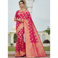 Designer Rani Silk Wedding Wear Saree For Women