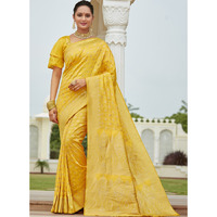 Designer Yellow Silk Wedding Wear Saree For Women