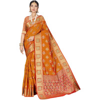 Designer Mustard Silk Wedding Wear Saree