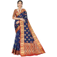 Designer Navy Blue Silk Wedding Wear Saree