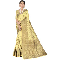 Designer Off White Cotton Silk Stone Work Wedding Wear Saree