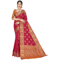 Designer Rani Pink Silk Wedding Wear Saree