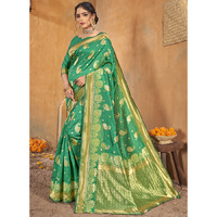 Green Silk Indian Designer Wedding Wear Saree