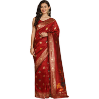 Asisa Kabira Maroon Resham Woven Art Silk Sarees (Color: Maroon)