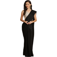 Asisa Melody Black Zari Woven Fancy Satin Sarees (Color: Black)