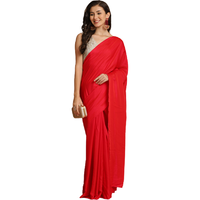 Asisa Melody Red Zari Woven Fancy Satin Sarees (Color: Red)