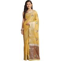 Asisa Nancy Light Yellow Resham Embroidery Party Wear Sarees (Color: Light Yellow)