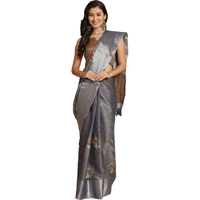 Asisa Nancy Dark Grey Resham Embroidery Party Wear Sarees (Color: Dark Grey)