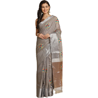 Asisa Nancy Grey Resham Embroidery Party Wear Sarees (Color: Grey)