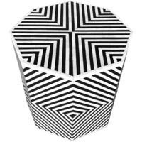 Geometric Bone Inlay Octagonal Side Table