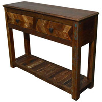 Reclaimed Wood Rustic Free Standing Console with Drawers