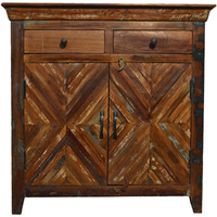 Reclaimed  Rustic Free Standing Consol Storage Cabinet with  Drawers